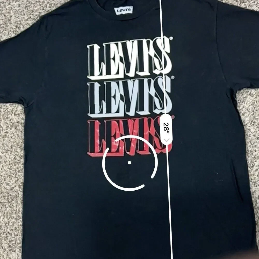 Levi’s Strauss & Co Cotton Graphic T-Shirt Men's Sz L Black Red Grey White